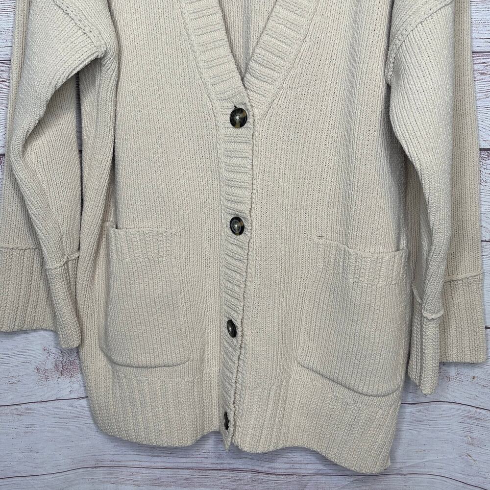 Abercrombie & Fitch Oatmeal Chunky Grandpa Cozy Button Cardigan Sweater New XL - Picture 6 of 9